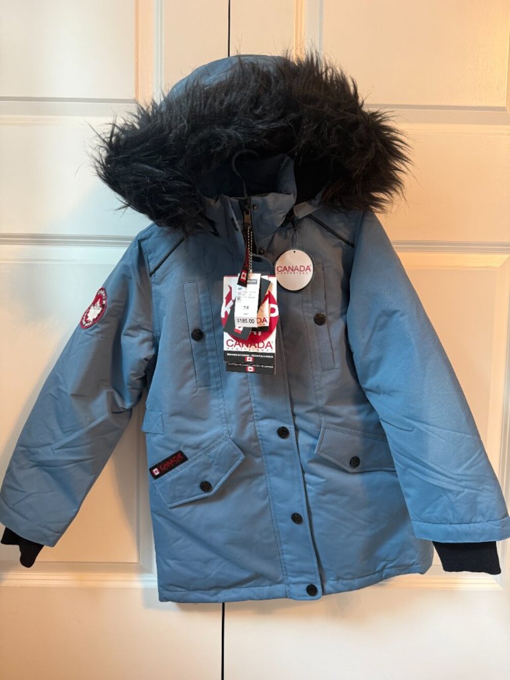 CANADA WEATHER GEAR Girls' Winter Faux Fur Lining Ski Jacket